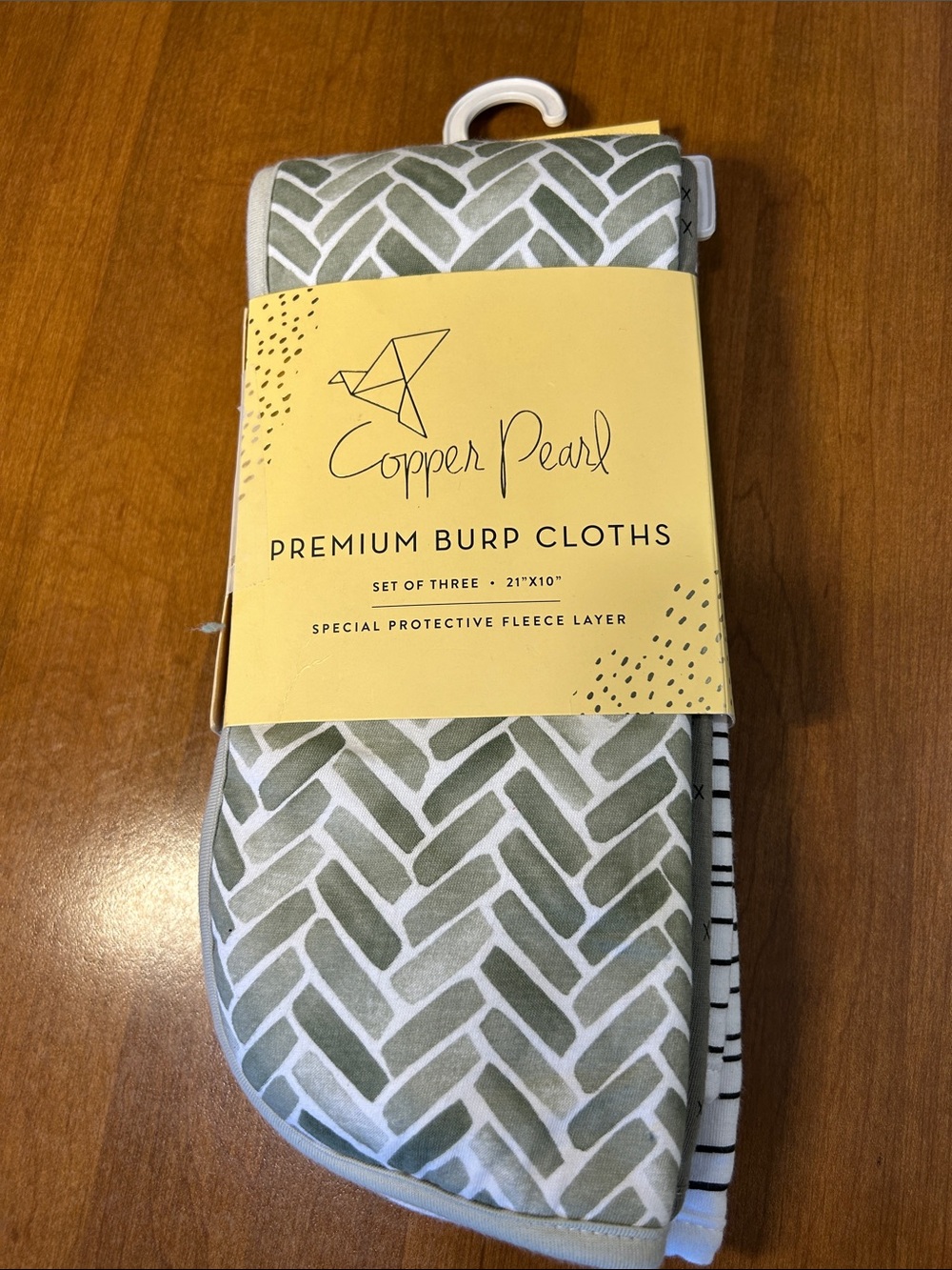 Copper Pearl premium burp cloths-  (Set of 3)